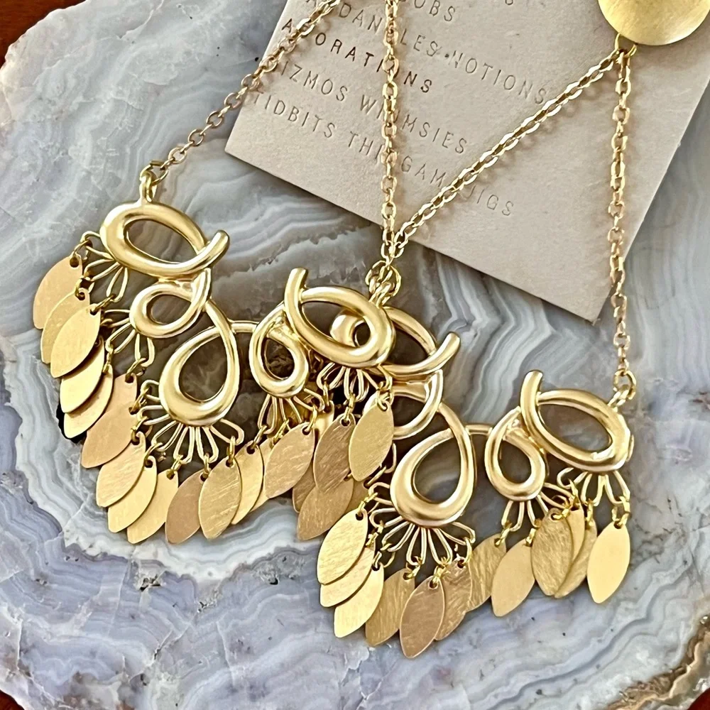πΊπHPππΊ NWT Anthropologie Gold Scroll Chandeliers - Picture 14 of 16